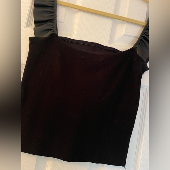 Zara black leather tank top - Picture 3 of 4